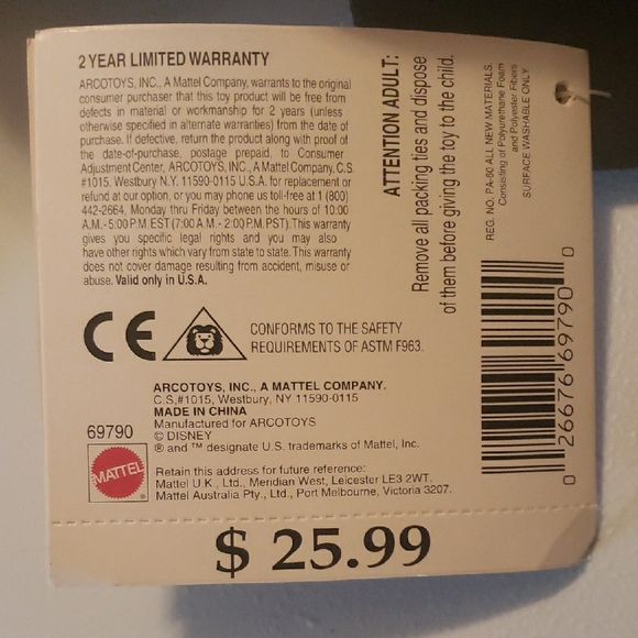 Mattel Holiday Mickey Mouse Plush with Santa Hat - Picture 4 of 6